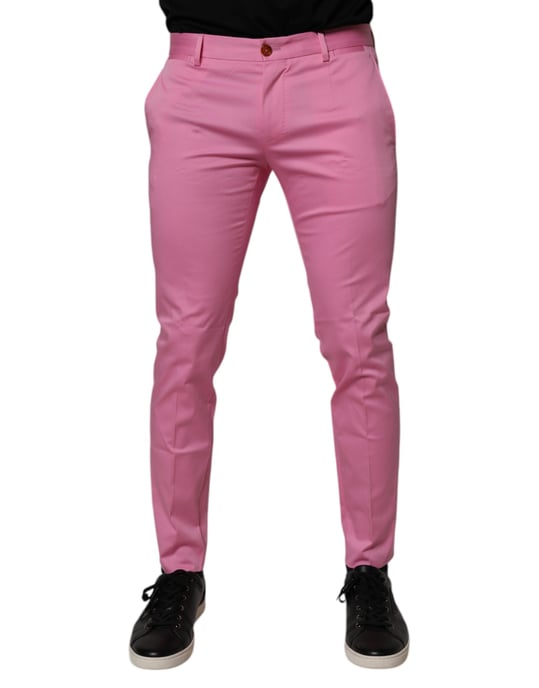 Pantalones de vestir rosas de corte ajustado - Image 1
