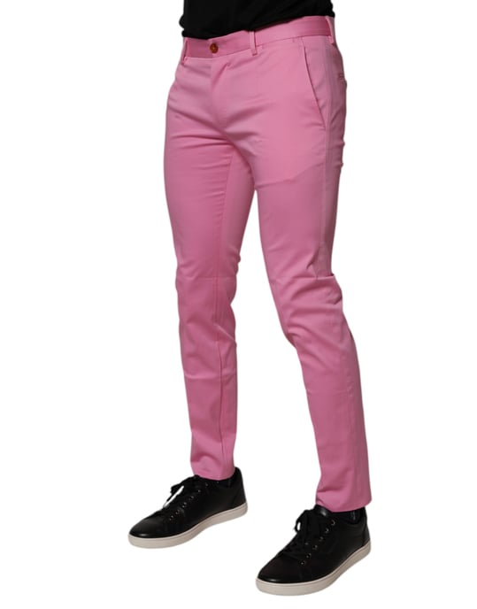 Pantalones de vestir rosas de corte ajustado - Image 3