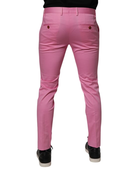 Pantalones de vestir rosas de corte ajustado - Image 4
