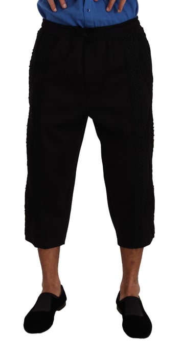 Pantalones Recortados con Detalle de Encaje - Image 1