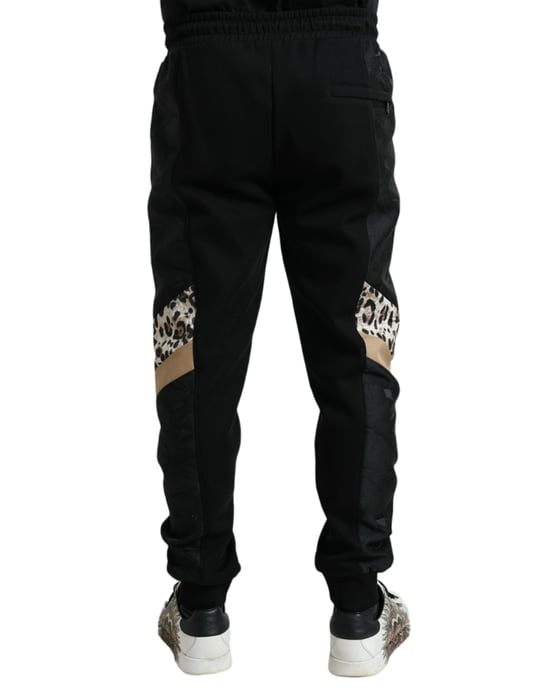 Pantalones de chándal con panel de estampado de leopardo - Image 3
