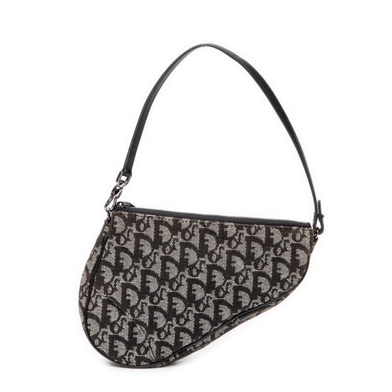 Dior Mini Saddle Pochette en Negro/Beige Lienzo - Image 1