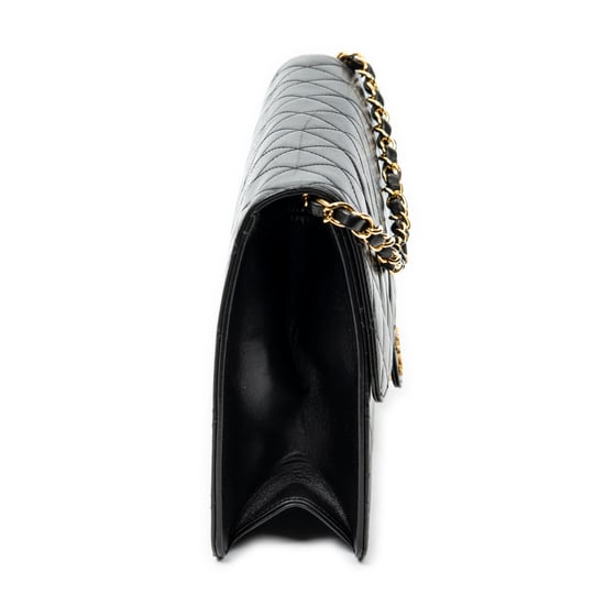 Chanel Vintage Push Lock Straight Flap en Negro Piel de becerro - Image 4