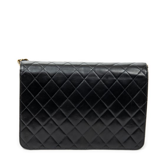 Chanel Vintage Push Lock Straight Flap en Negro Piel de becerro - Image 5