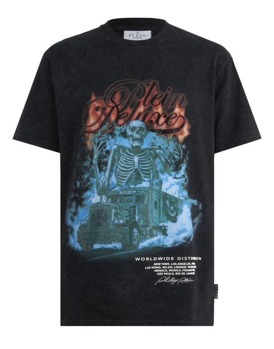 Round Neck T-Shirt Plein Deluxe Skeleton Stones - Image 1
