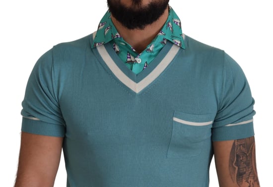 Top de Punto con Cuello en V de Manga Corta - Image 4