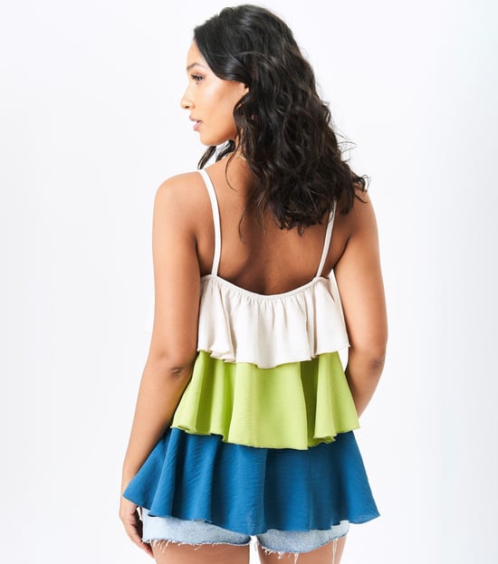 Top de tirantes con capas multicolor - Image 4