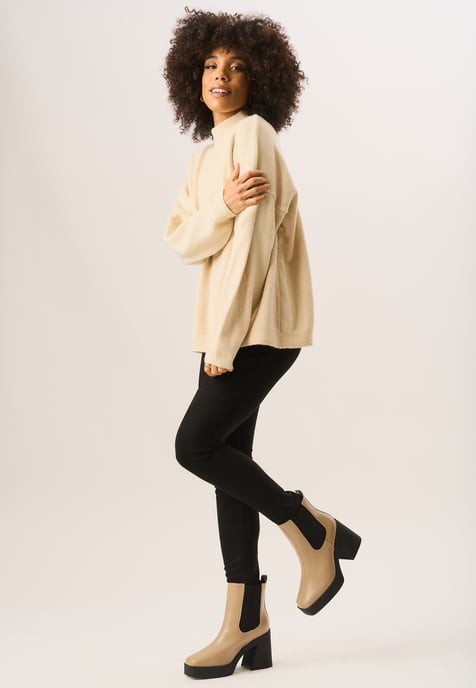 Leggings ajustados negros de ante sintético elástico - Image 3