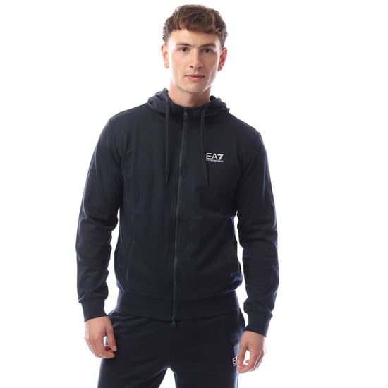 Chándal completo de cremallera Emporio Armani EA7 Core Identity para hombre en azul marino - Image 3