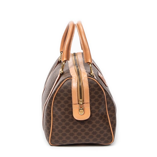 Celine Vintage Small Boston en Marrón/Beige Lona recubierta - Image 4