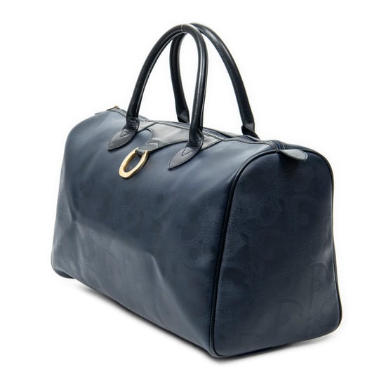 Dior Vintage Medium Travel Boston en Azul marino Lona recubierta - Image 2