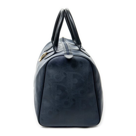 Dior Vintage Medium Travel Boston en Azul marino Lona recubierta - Image 3
