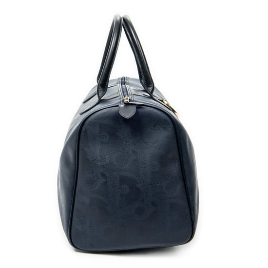 Dior Vintage Medium Travel Boston en Azul marino Lona recubierta - Image 4