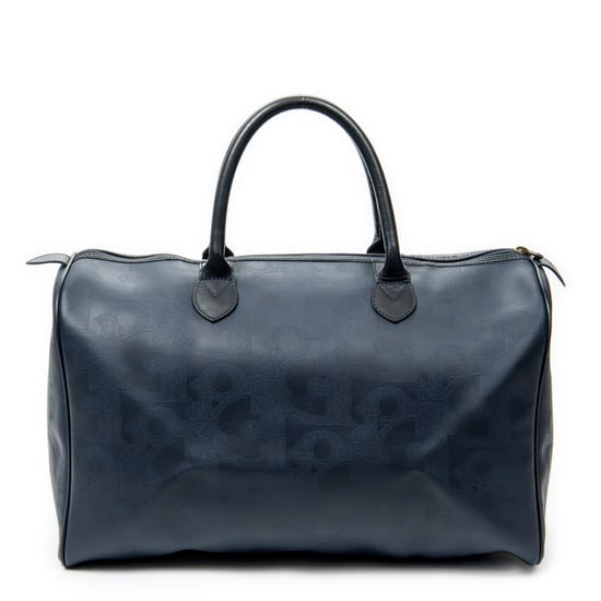 Dior Vintage Medium Travel Boston en Azul marino Lona recubierta - Image 5