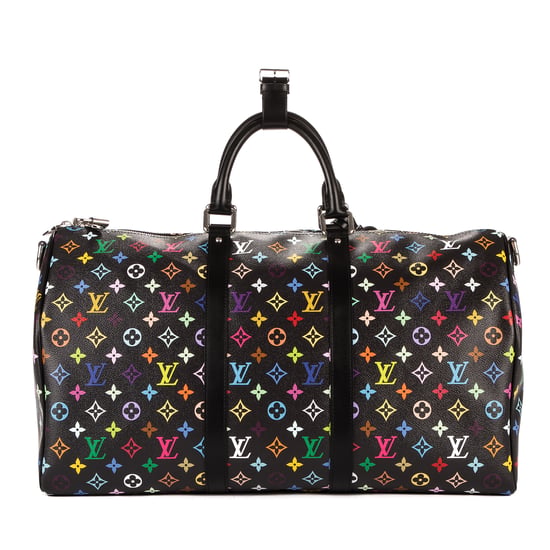 Louis Vuitton Re-Edition Takashi Murakami Multicolore Keepall 50 en Negro/Multicolor Lona recubierta - Image 4