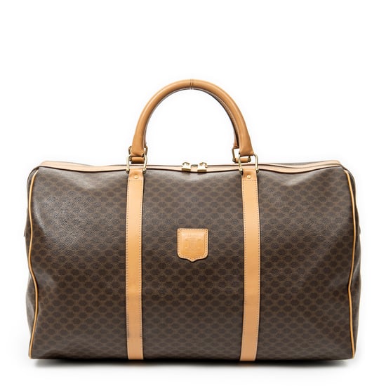 Celine Vintage Large Travel Boston en Marrón/Tan Lona recubierta - Image 1