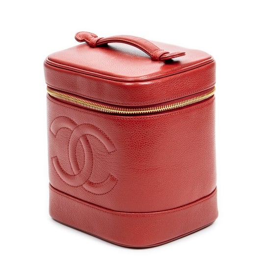 Chanel CC Tall Vanity Case  en Rojo Piel de becerro - Image 2
