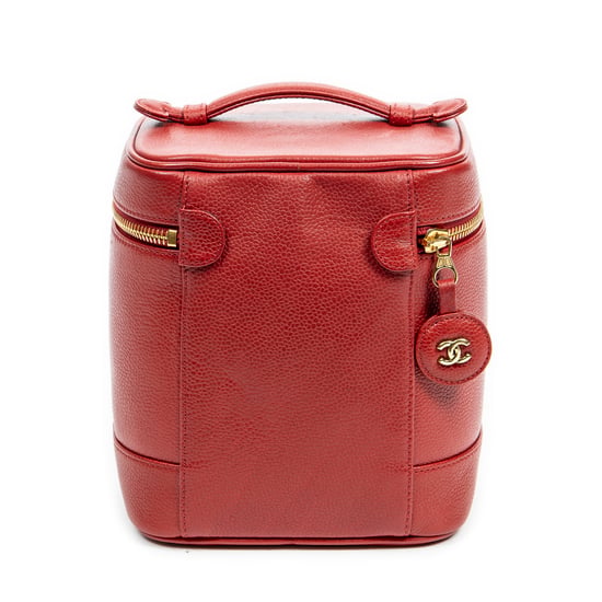 Chanel CC Tall Vanity Case  en Rojo Piel de becerro - Image 5