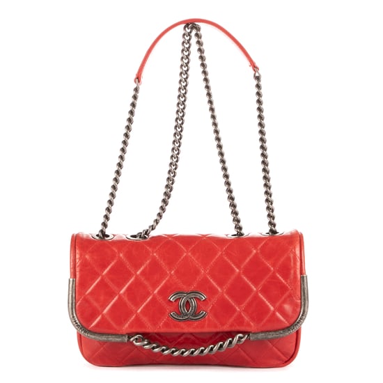 Chanel Chain Single Flap en Rojo Piel de becerro - Image 1