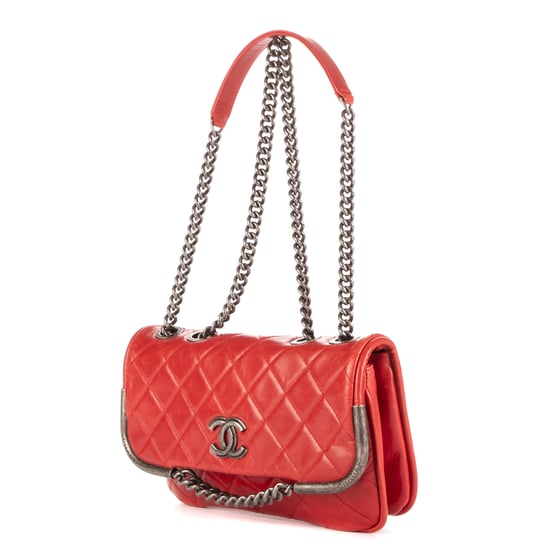 Chanel Chain Single Flap en Rojo Piel de becerro - Image 2