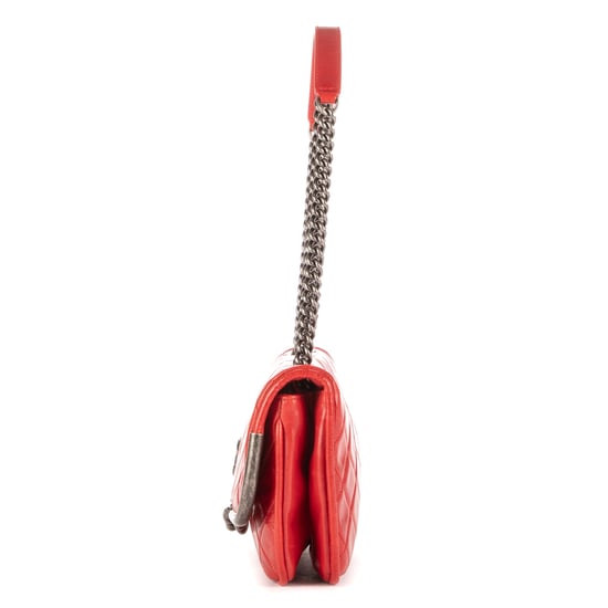 Chanel Chain Single Flap en Rojo Piel de becerro - Image 3
