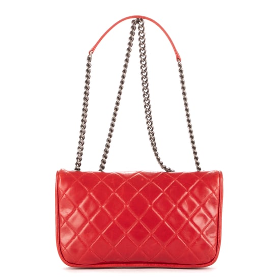 Chanel Chain Single Flap en Rojo Piel de becerro - Image 4