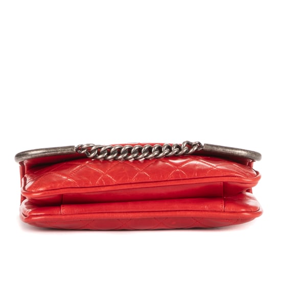 Chanel Chain Single Flap en Rojo Piel de becerro - Image 6