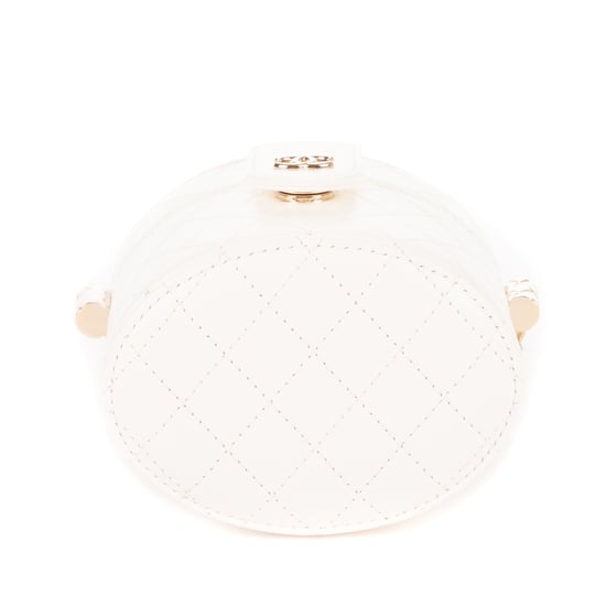 Chanel Cosmetic Vanity Chain Crossbody en Blanco Piel de becerro - Image 6