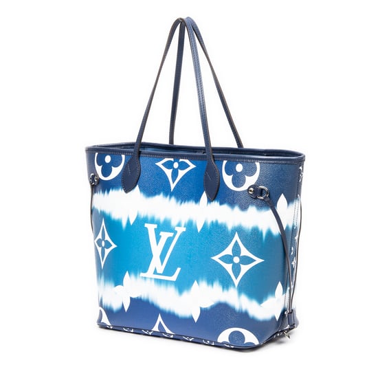 Louis Vuitton Ltd. Ed. Escale Neverfull MM en Azul/Blanco Lona recubierta - Image 2