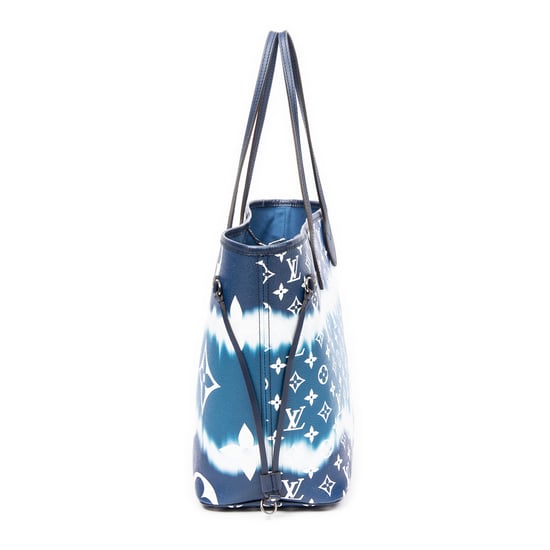 Louis Vuitton Ltd. Ed. Escale Neverfull MM en Azul/Blanco Lona recubierta - Image 3