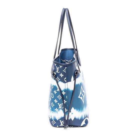 Louis Vuitton Ltd. Ed. Escale Neverfull MM en Azul/Blanco Lona recubierta - Image 4