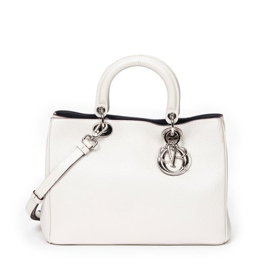 Dior Medium Diorissimo Tote en Marfil Piel de becerro - Image 1