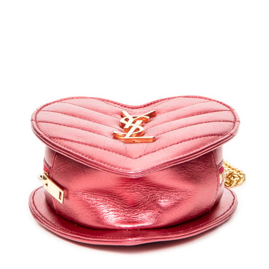Yves Saint Laurent Love Heart Chain Bag en Rosa metálico Piel de becerro - Image 6