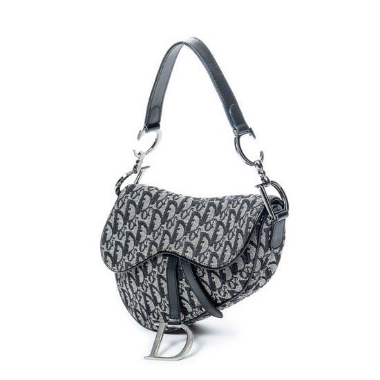 Dior Saddle Bag en Gris/Negro Lienzo - Image 2