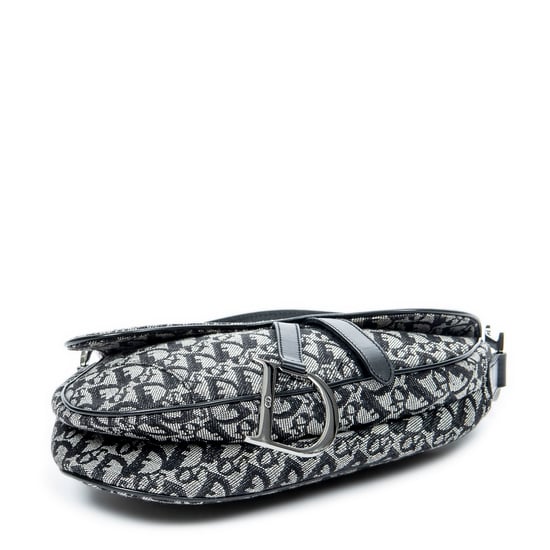 Dior Saddle Bag en Gris/Negro Lienzo - Image 6
