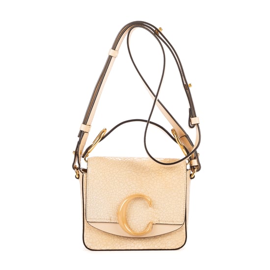 Chloé C Crossbody Mini Mini en Crema Piel de becerro - Image 1