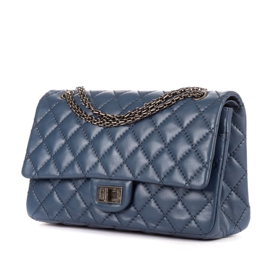 Chanel 2.55 Double Flap Jumbo en Cobalto Piel de becerro - Image 2