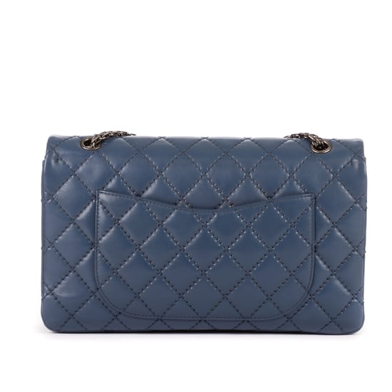Chanel 2.55 Double Flap Jumbo en Cobalto Piel de becerro - Image 4