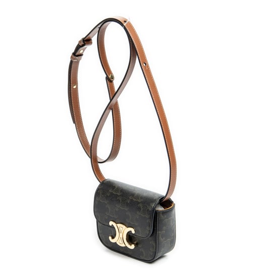 Celine Mini Triomphe  en Bronceado Lona recubierta - Image 2