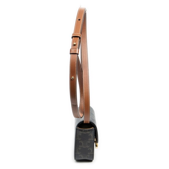 Celine Mini Triomphe  en Bronceado Lona recubierta - Image 4
