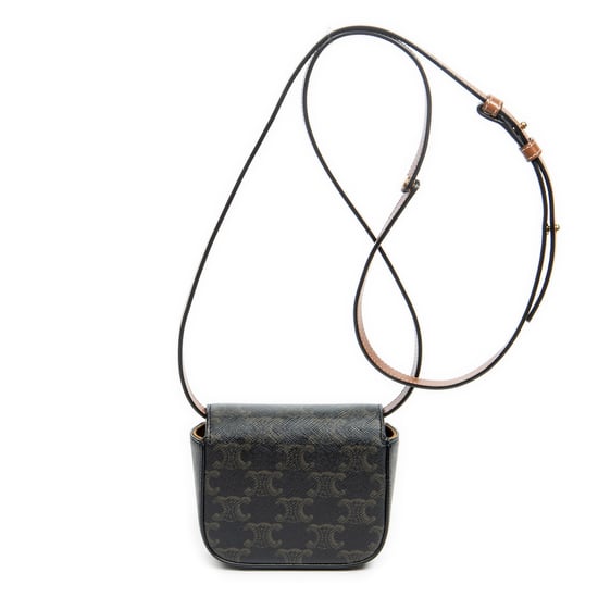 Celine Mini Triomphe  en Bronceado Lona recubierta - Image 5
