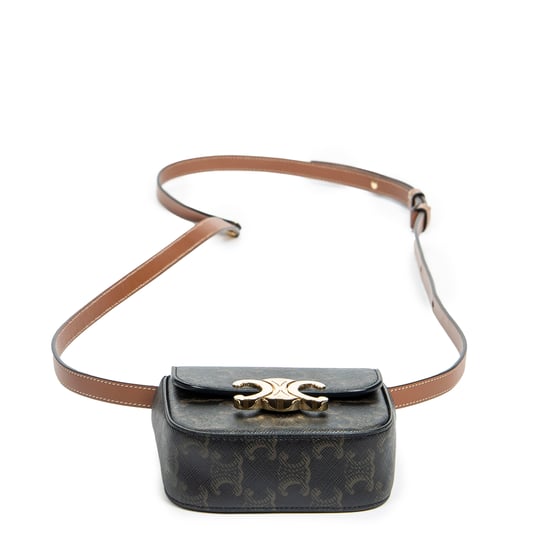 Celine Mini Triomphe  en Bronceado Lona recubierta - Image 6