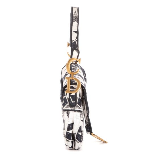 Dior Stars Embroidered Saddle Bag en Azul marino/Blanco Lienzo - Image 5