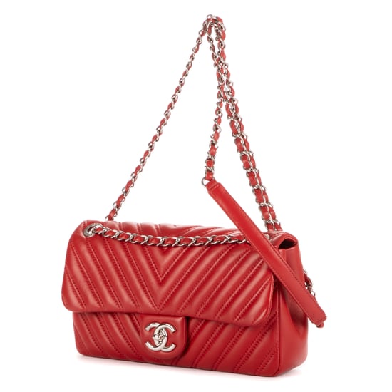 Chanel Double Stitched Single Flap en Rojo Piel de becerro - Image 2