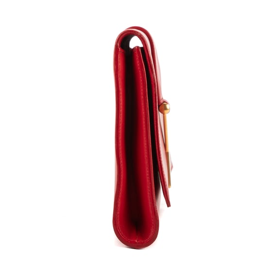 Yves Saint Laurent Classic Y Line Clutch en Rojo Piel de becerro - Image 5