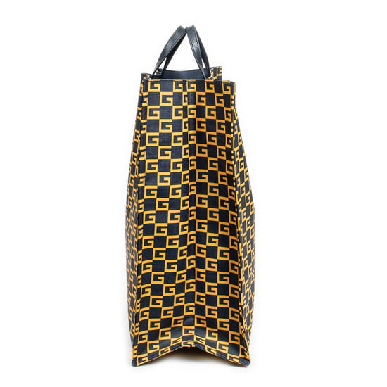 Gucci Large Square G Open Tote  en Azul marino/Amarillo Lona revestida - Image 3
