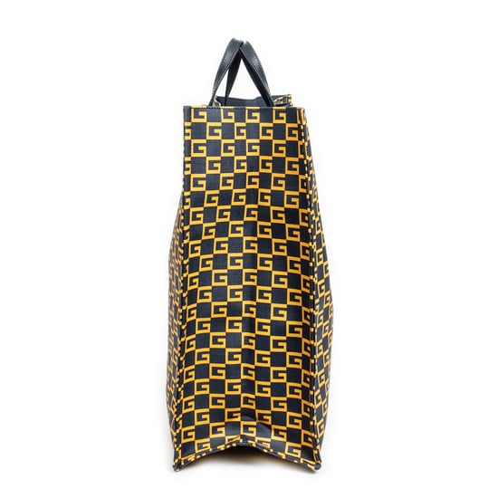 Gucci Large Square G Open Tote  en Azul marino/Amarillo Lona revestida - Image 4
