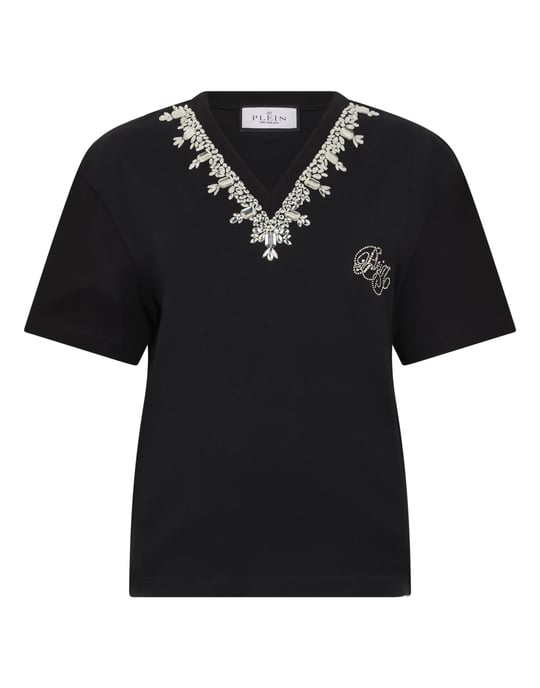 Man Fit V-Neck T-Shirt Crystals - Image 1