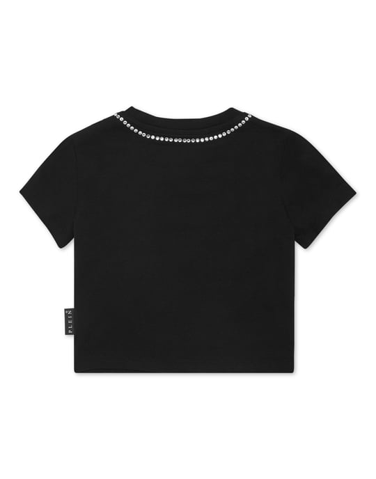 Cropped T-Shirt Strass Round Neck Ss - Image 3