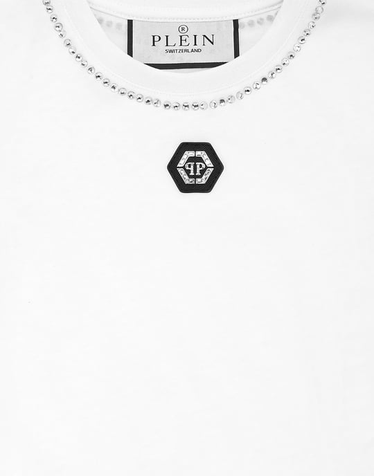 Cropped T-Shirt Strass Round Neck Ss - Image 2